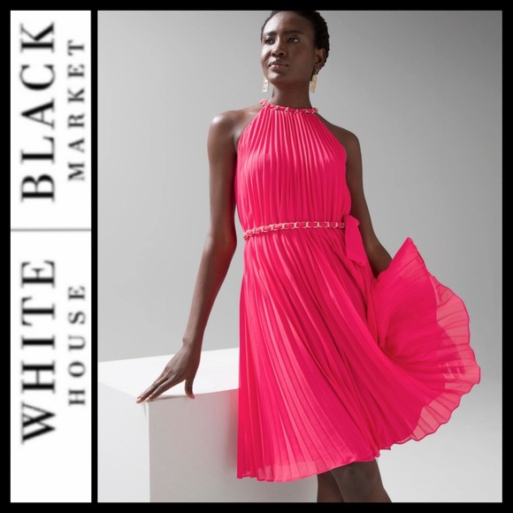 NWT WHBM Pleated Halter Dress - Picture 3 of 10